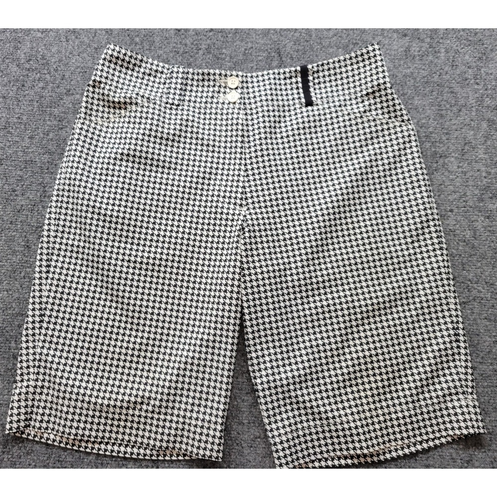Nike Golf Fit Dry Shorts Women's Size Medium (8) Checkered Black White Pockets